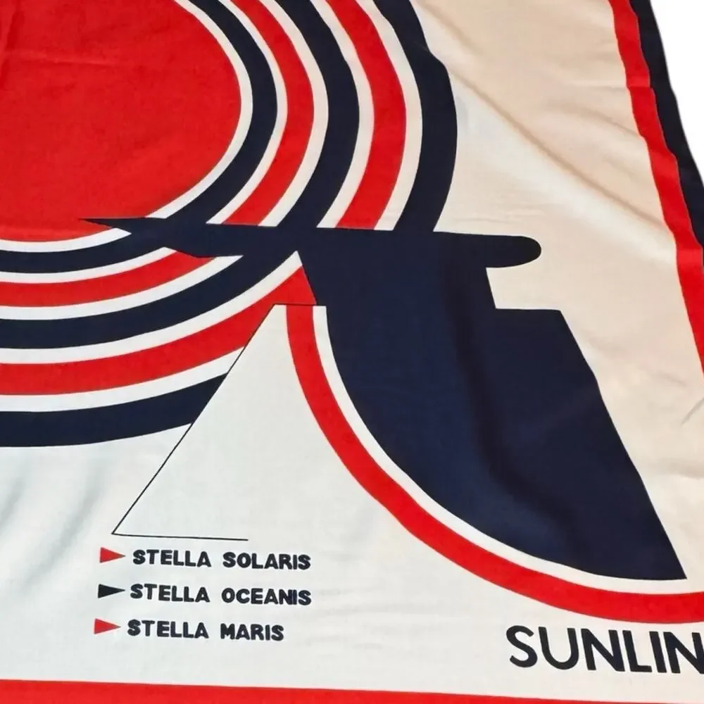 Made in Italy Sunline Cruises Scarf Souvenir Red Stella Solaris Oceanis Maris